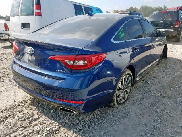 5NPE34AF5FH097344 - 2015 HYUNDAI SONATA SPO BLUE photo 4