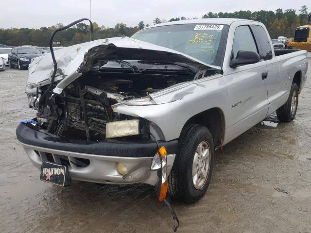 1B7GL22N41S313911 - 2001 DODGE DAKOTA SILVER photo 2