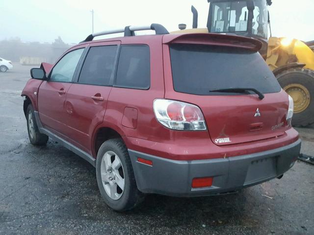 JA4LX41G93U068090 - 2003 MITSUBISHI OUTLANDER BURGUNDY photo 3