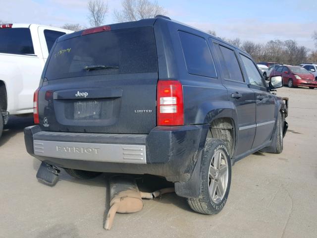 1J8FT48W38D551831 - 2008 JEEP PATRIOT LI BLUE photo 4