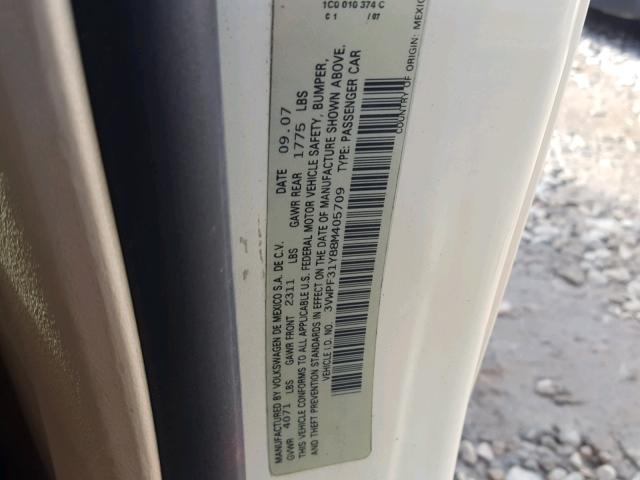 3VWPF31Y88M405709 - 2008 VOLKSWAGEN NEW BEETLE Krem foto 10