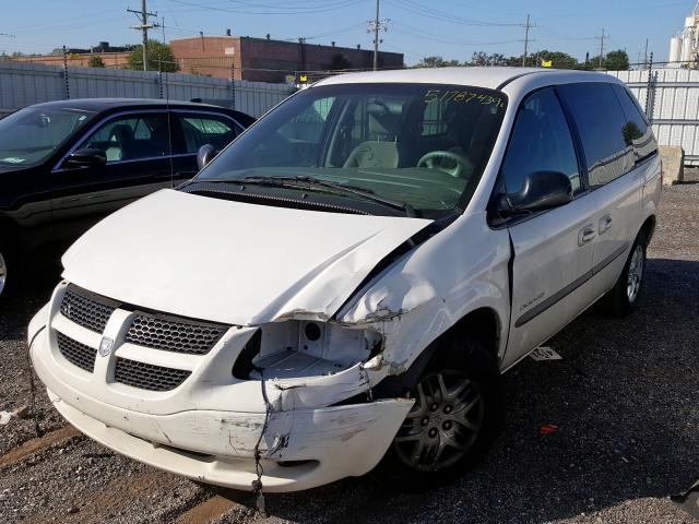 1B4GP45371B189561 - 2001 DODGE CARAVAN SP WHITE photo 2