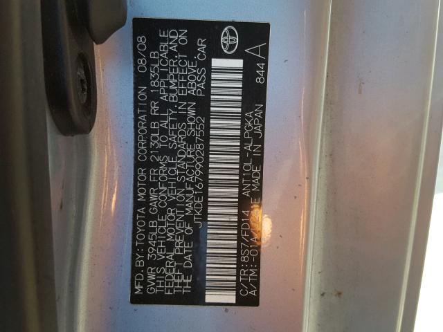 JTKDE167990287552 - 2009 TOYOTA SCION TC 蓝色 照片 10