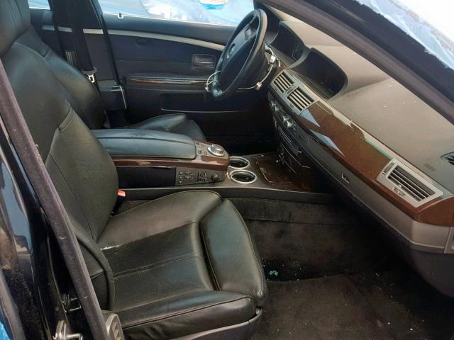 WBAHN83547DT72337 - 2007 BMW 750 BLACK photo 5