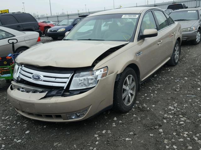 1FAHP24W78G129242 - 2008 FORD TAURUS SEL GOLD photo 2