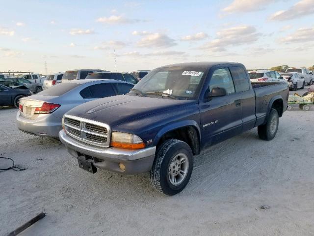 1B7GG22N5YS734731 - 2000 DODGE DAKOTA BLUE photo 2