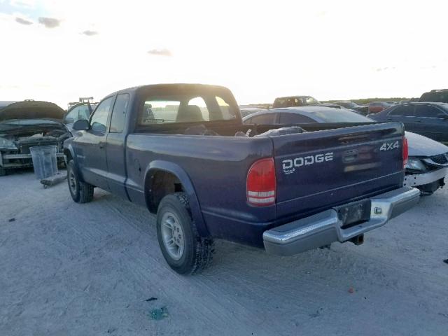 1B7GG22N5YS734731 - 2000 DODGE DAKOTA BLUE photo 3