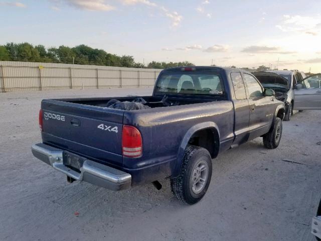 1B7GG22N5YS734731 - 2000 DODGE DAKOTA BLUE photo 4