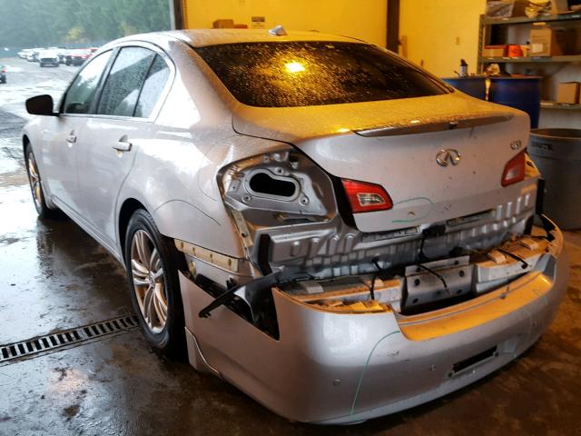 JN1CV6AP9BM305153 - 2011 INFINITI G37 BASE SILVER photo 3