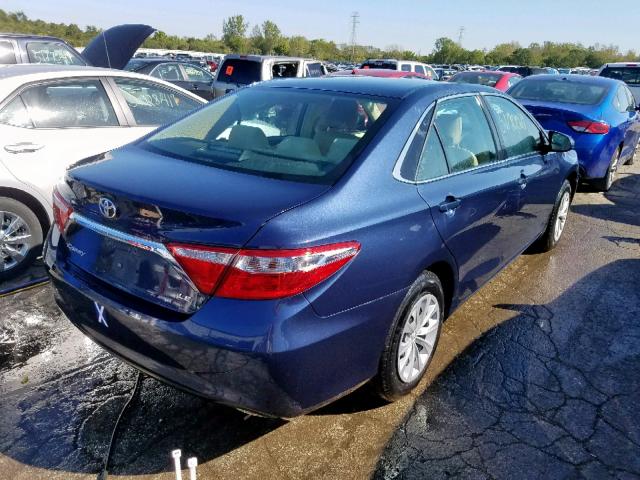 4T4BF1FK9FR448486 - 2015 TOYOTA CAMRY LE BLUE photo 4