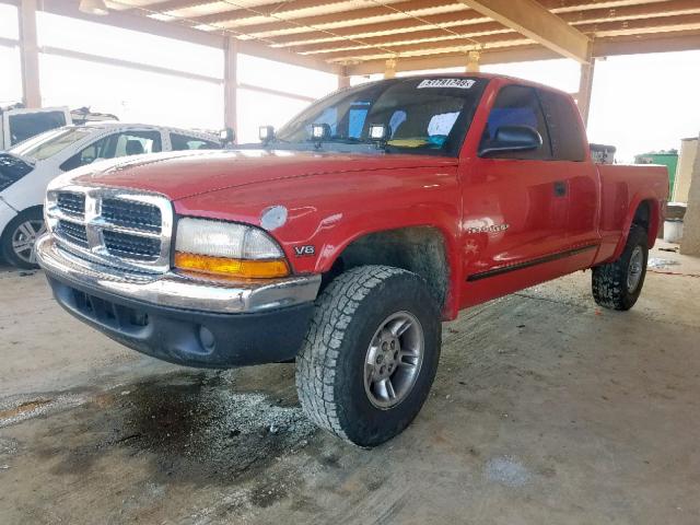 1B7GG22Y1XS190625 - 1999 DODGE DAKOTA RED photo 2