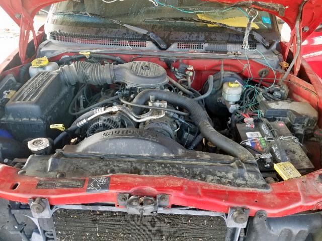 1B7GG22Y1XS190625 - 1999 DODGE DAKOTA RED photo 7