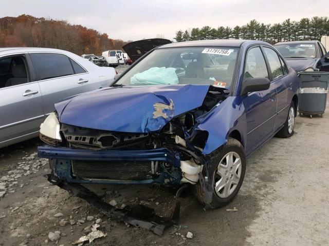 1HGES16335L010018 - 2005 HONDA CIVIC DX V BLUE photo 2