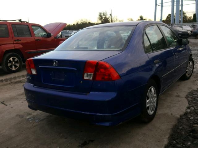 1HGES16335L010018 - 2005 HONDA CIVIC DX V BLUE photo 4