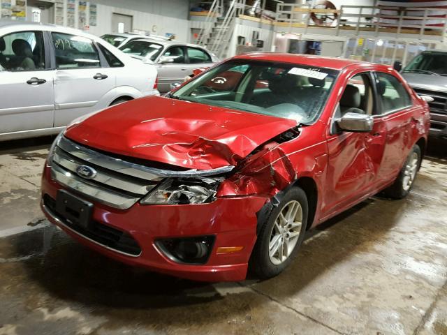 3FAHP0GA1BR341221 - 2011 FORD FUSION S RED photo 2