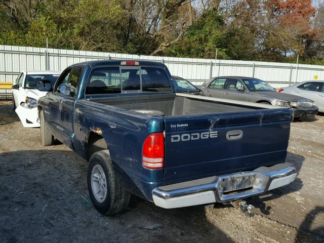 1B7GL23XXVS273887 - 1997 DODGE DAKOTA GREEN photo 3