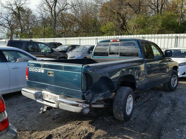 1B7GL23XXVS273887 - 1997 DODGE DAKOTA GREEN photo 4