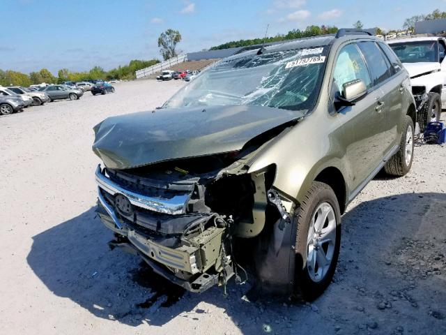 2FMDK3JC0CBA86723 - 2012 FORD EDGE SEL GREEN photo 2