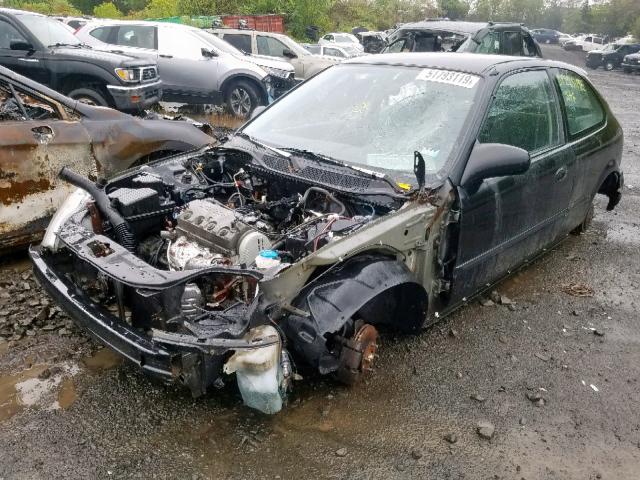 2HGEJ6444WH100367 - 1998 HONDA CIVIC DX BLACK photo 2