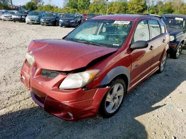 5Y2SL64874Z442875 - 2004 PONTIAC VIBE MAROON photo 2