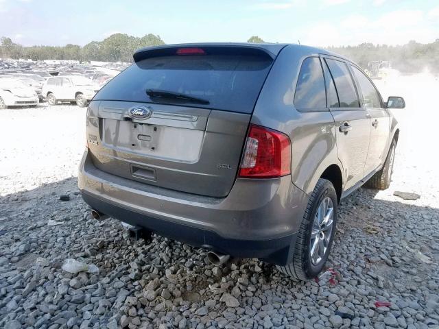 2FMDK3JC8EBB34844 - 2014 FORD EDGE SEL GRAY photo 4