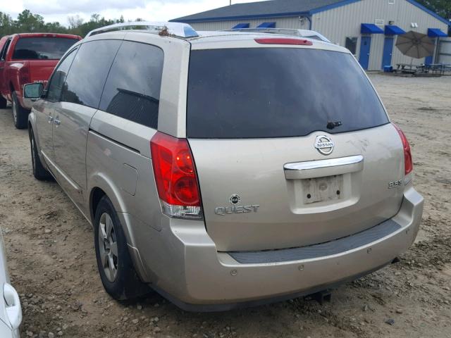 5N1BV28U27N110778 - 2007 NISSAN QUEST S GOLD photo 3