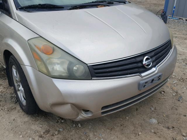 5N1BV28U27N110778 - 2007 NISSAN QUEST S GOLD photo 9