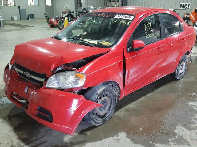 KL1TD5DE3AB113720 - 2010 CHEVROLET AVEO LS RED photo 2