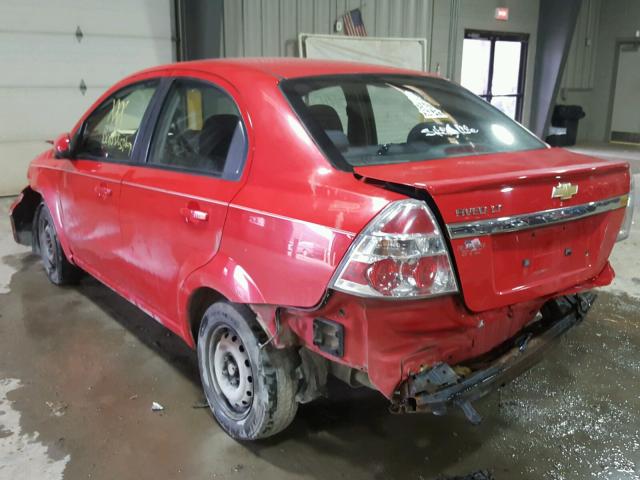KL1TD5DE3AB113720 - 2010 CHEVROLET AVEO LS RED photo 3