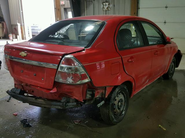 KL1TD5DE3AB113720 - 2010 CHEVROLET AVEO LS RED photo 4