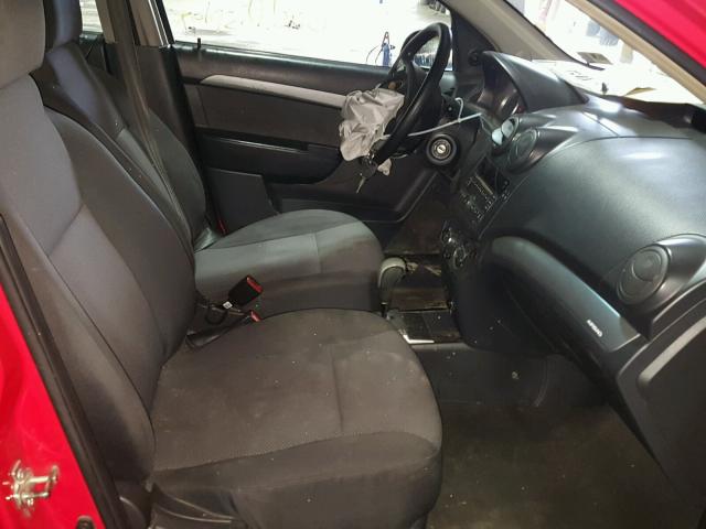 KL1TD5DE3AB113720 - 2010 CHEVROLET AVEO LS RED photo 5