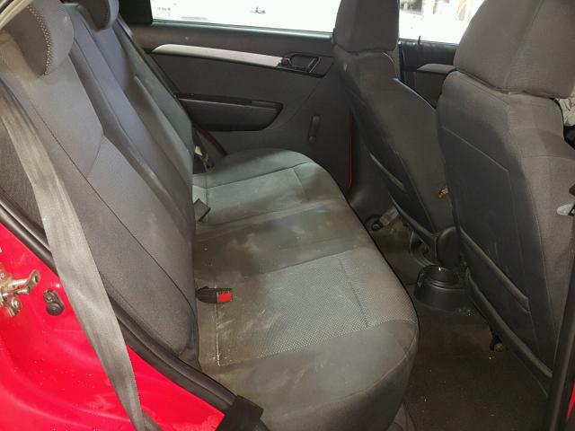 KL1TD5DE3AB113720 - 2010 CHEVROLET AVEO LS RED photo 6