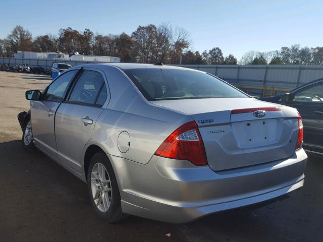 3FAHP0GA9CR224973 - 2012 FORD FUSION S SILVER photo 3