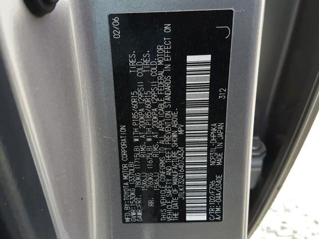 JTLKT324164073434 - 2006 TOYOTA SCION XB Gümüş foto 10