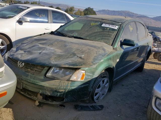 WVWAH63B21P010146 - 2001 VOLKSWAGEN PASSAT GLS GREEN photo 2