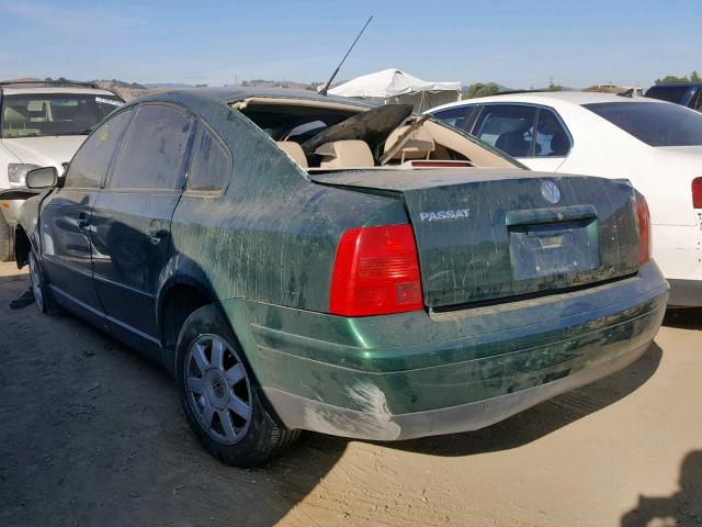 WVWAH63B21P010146 - 2001 VOLKSWAGEN PASSAT GLS GREEN photo 3