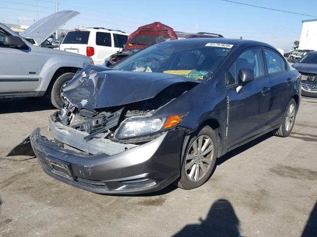 2HGFB2F91CH518836 - 2012 HONDA CIVIC EXL GRAY photo 2