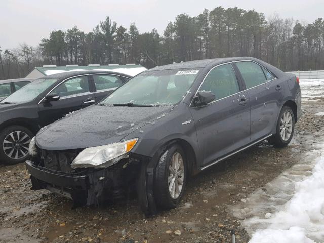 4T1BD1FK8CU033073 - 2012 TOYOTA CAMRY HYBR GRAY photo 2