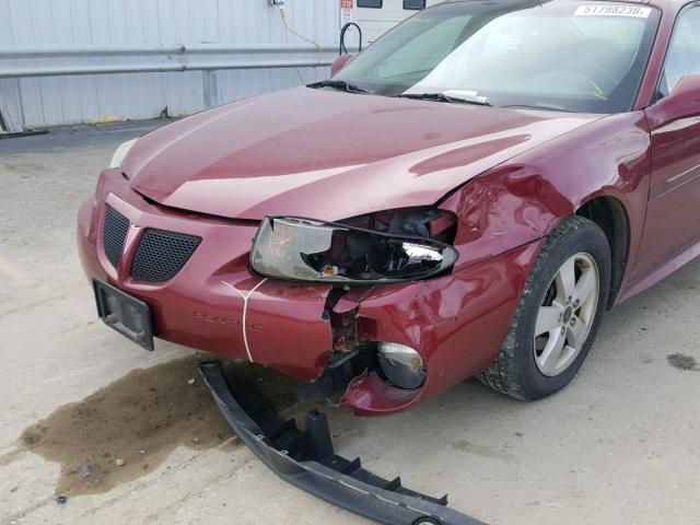 2G2WS522X51344371 - 2005 PONTIAC GRAND PRIX MAROON photo 9