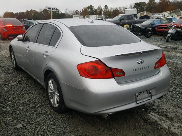 JN1DV6APXBM601822 - 2011 INFINITI G25 BASE SILVER photo 3