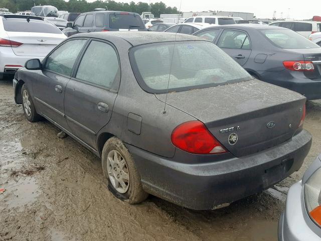 KNAFB121835222726 - 2003 KIA SPECTRA BA GRAY photo 3