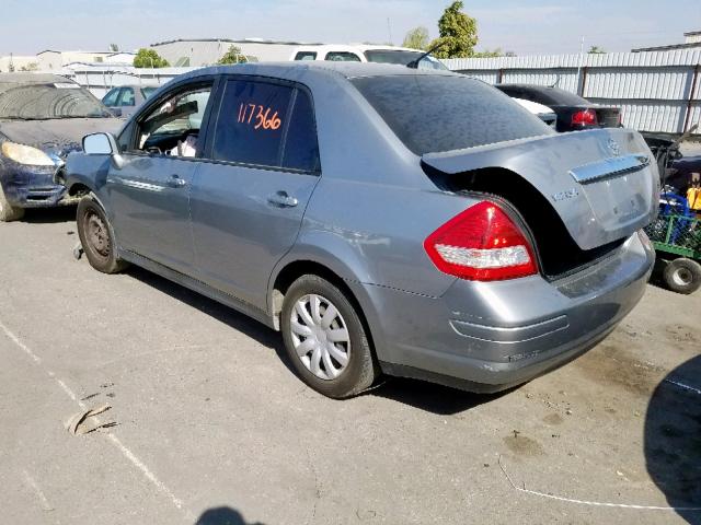 3N1BC1APXBL482311 - 2011 NISSAN VERSA S GRAY photo 3