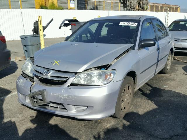 1HGES16324L004127 - 2004 HONDA CIVIC DX V SILVER photo 2