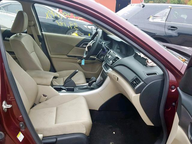 1HGCR2F32EA085457 - 2014 HONDA ACCORD LX MAROON photo 5