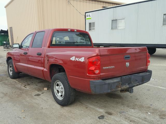 1D7HW28K97S129541 - 2007 DODGE DAKOTA QUA RED photo 3