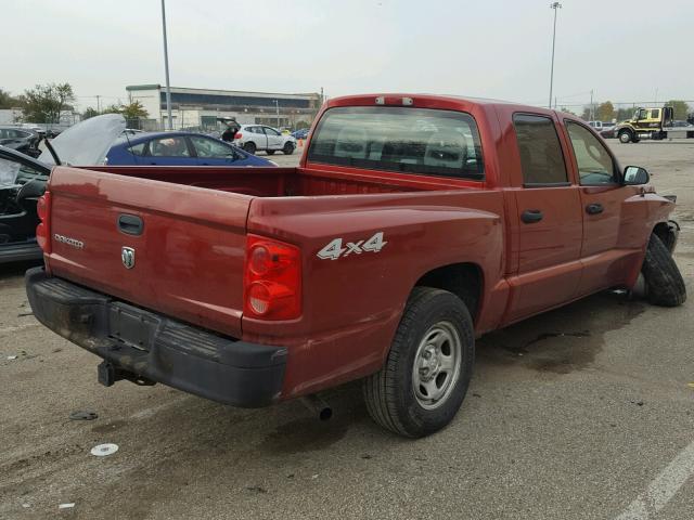 1D7HW28K97S129541 - 2007 DODGE DAKOTA QUA RED photo 4