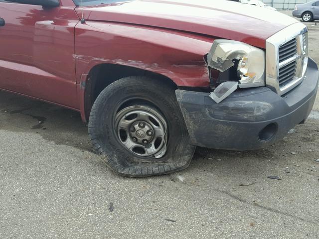 1D7HW28K97S129541 - 2007 DODGE DAKOTA QUA RED photo 9