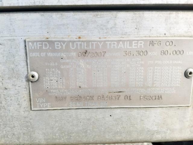 1UYFS248X8A483701 - 2008 UTILITY TRAILER Gümüş foto 10