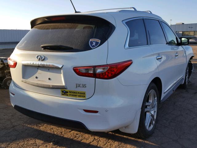 5N1AL0MM8DC330042 - 2013 INFINITI JX35 BASE WHITE photo 4