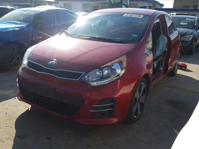 KNADN5A30G6660844 - 2016 KIA RIO EX RED photo 2